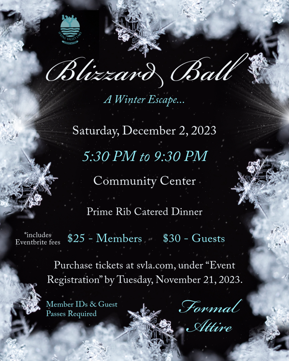 Blizzard Ball: December 2, 2023 from 5:30 PM to 9:30 PM at Community Center