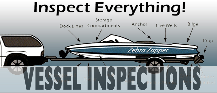 Vessel Inspections Banner Displaying a boat diagram naming its parts