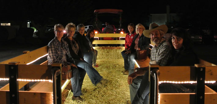 Residents on hay ride