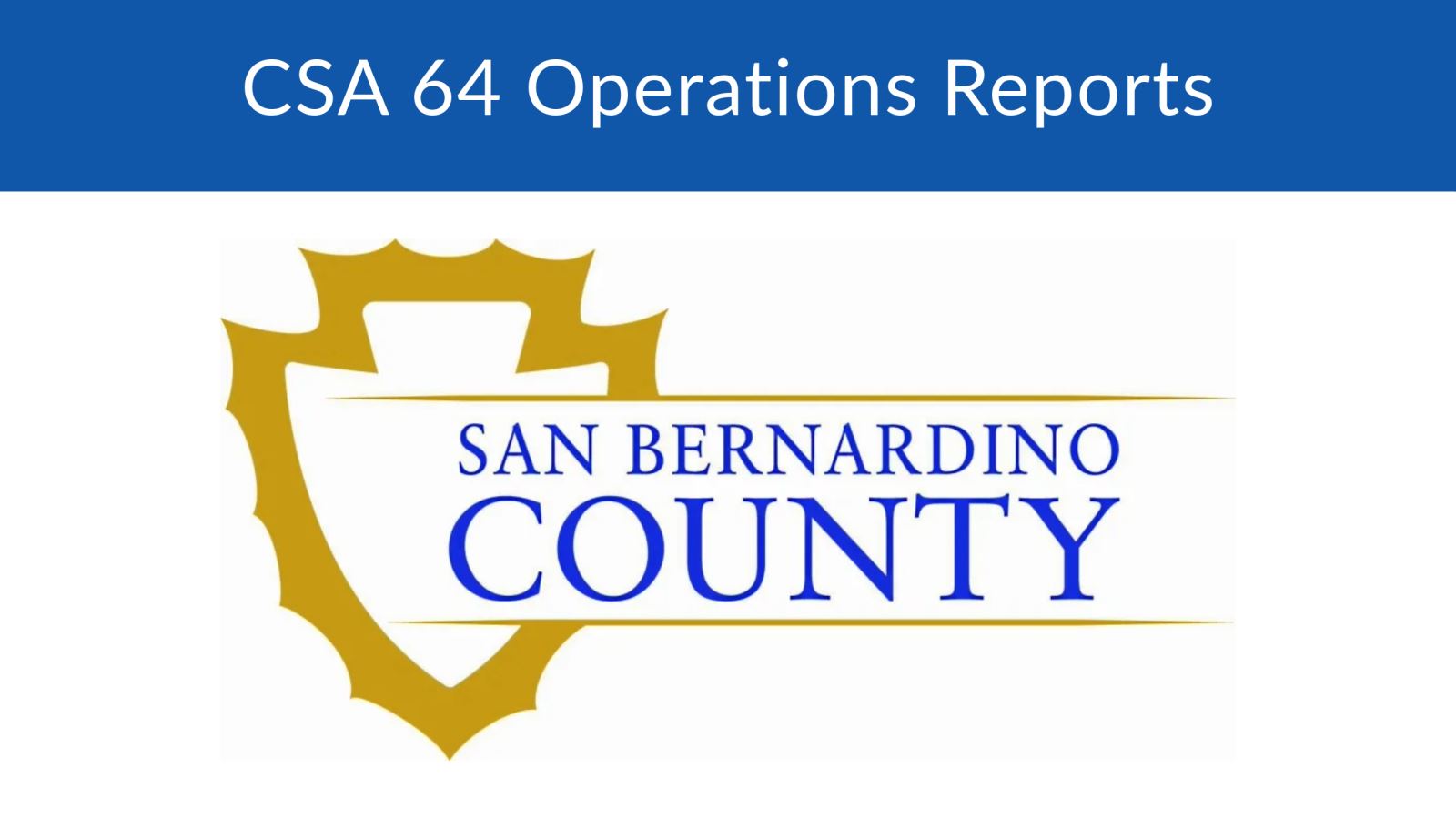 CSA 64 Ops Reports Banner